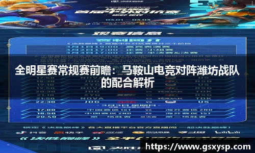 全明星赛常规赛前瞻：马鞍山电竞对阵潍坊战队的配合解析